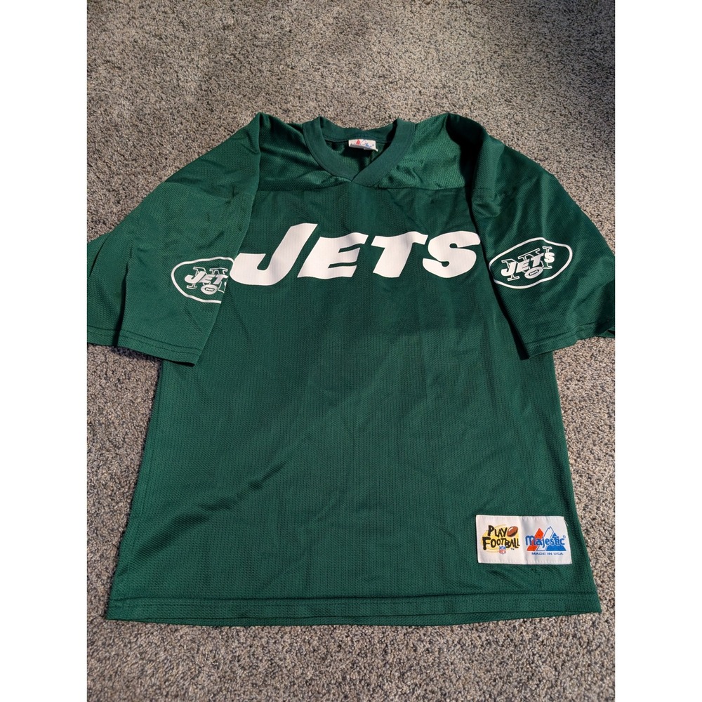 Kids New York Jets‎ Majestic NFL Play Football Green Jersey Size L